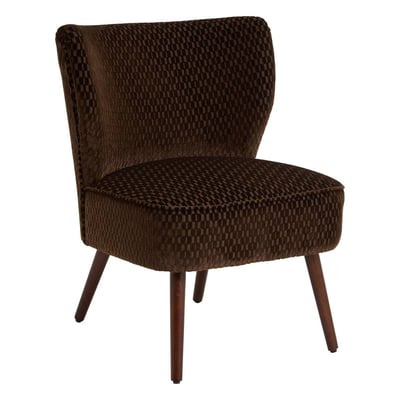 Fauteuil vintage en tissu imprimé bois d'hévéa CHIARA ATMOSPHERA