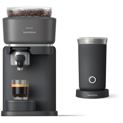 Expresso broyeur Baristina BAR303/60 cafetière à grain Noire + mousseur à Lait PHILIPS