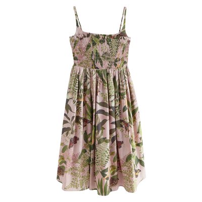 Robe midi froncée à encolure carrée NEXT