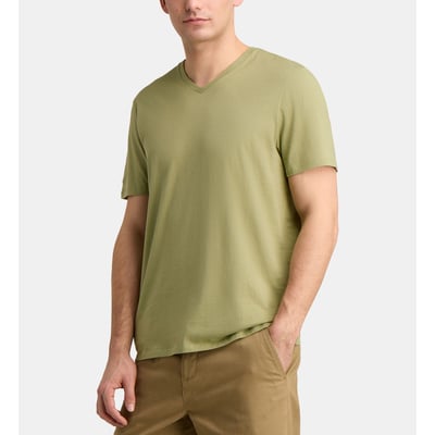 T-shirt sishev droit coton biologique col v GALERIES LAFAYETTE