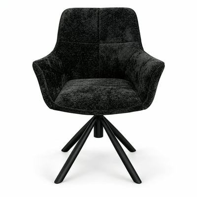 Fauteuil de table pivotant tissu noir (lot de 2) IENA PIER IMPORT
