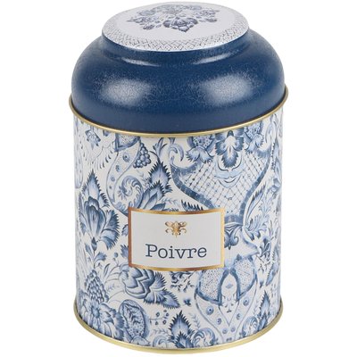 Boîte à poivre en métal bleu, blanc et doré WADIGA