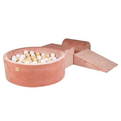 Aire De Jeux en Mousse avec Piscine à Balles, VELOURS COTELE MEOW BABY