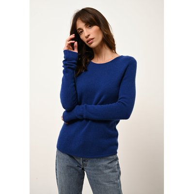 JOYCE pull col rond outremer en cachemire JUST CASHMERE