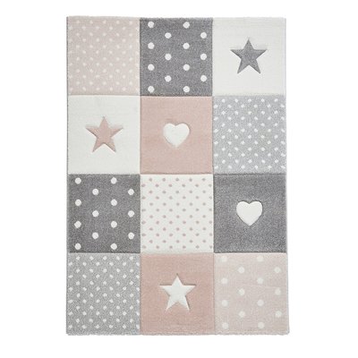 Kids Spots, Stars and Hearts Patchwork Patterned Rug SO'HOME