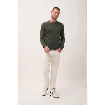 Pull Col Rond Kaki Noe JUST CASHMERE