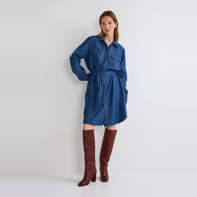 Robe denim manches longues en coton BIO MONOPRIX
