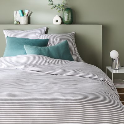 Housse de couette jersey coton/modal, Dolsi gris LA REDOUTE INTERIEURS