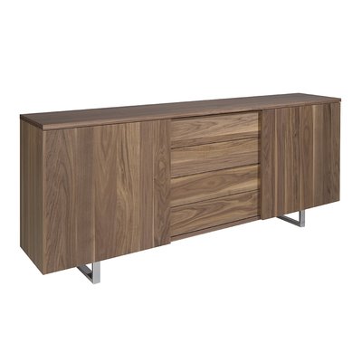 Buffet en bois de noyer et acier chromé ANGEL CERDA