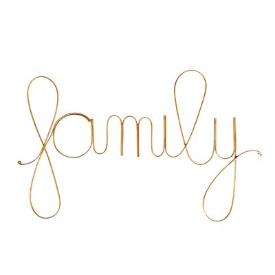 Mot fil de laiton doré "FAMILY" HOME MAISON