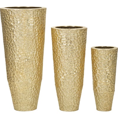 Set de 3 vases hauts en fer relief GLAM RECOLLECTION