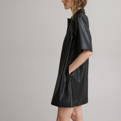 Платье прямое короткое из искусственной кожи LA REDOUTE COLLECTIONS