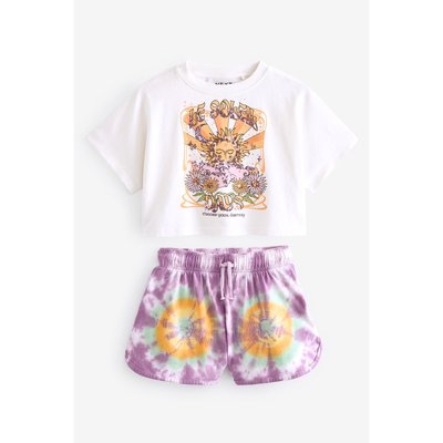 T-shirt motif céleste à sequins short tie-dye NEXT