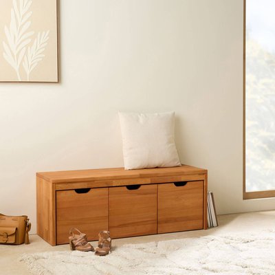 Banc bois massif 3 cubes de rangement - CYRIEL CAMIF
