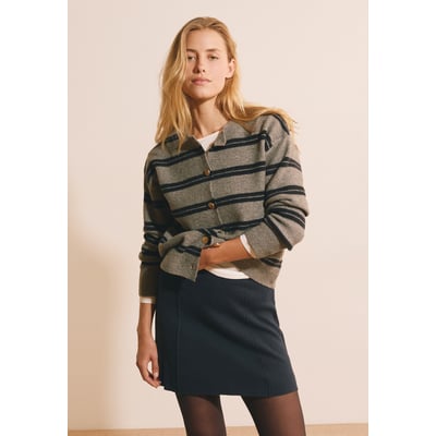 Pull manches longues à rayures avec détail bouton doré SILVER ETAM