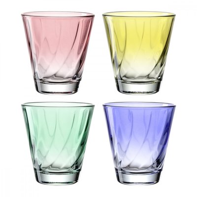 Lot de 4 verres colorés 215ml TWIST LEONARDO