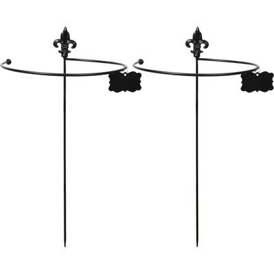 Tuteur à plantes rond en acier fleurs de lys (Lot de 2) JARDINDECO