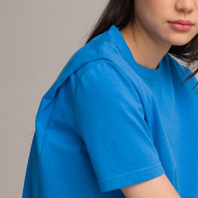 Футболка с круглым вырезом и короткими рукавами с эполетами LA REDOUTE COLLECTIONS