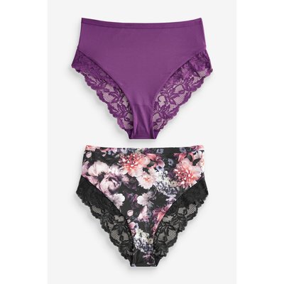 Culotte échancrée en dentelle, lot de 2 NEXT