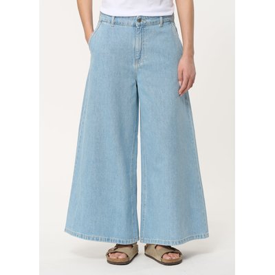 Jean large taille haute bleu en coton biologique HUMILITY