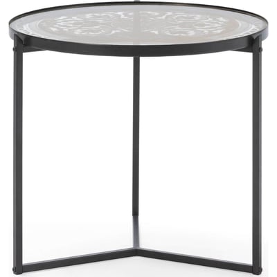 Table à café ronde en verre et métal RECOLLECTION