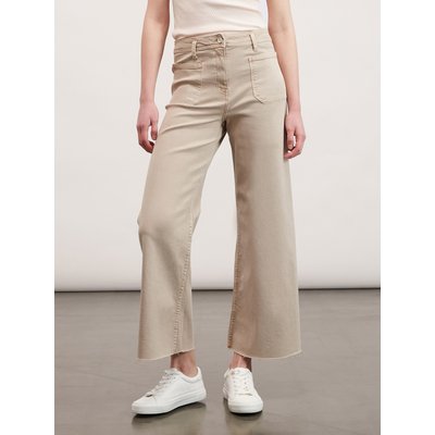 Pantalon cropped coupe droite en DRILL de coton élasthanne MOTIVI