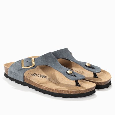 Tongs en cuir suédé MERCURE pour femme BAYTON