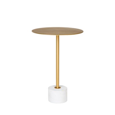 Table d'appoint en effet laiton et marbre ø41cm - LECCO HOUSE NORDIC