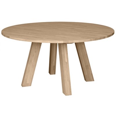 Table à manger rond en chêne 5 couverts Rhonda WOOOD