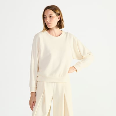 Sweat col rond en coton ETREINTE LAURENCE TAVERNIER