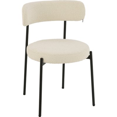 Chaise design boucle blanche piètement  style contemporain RECOLLECTION
