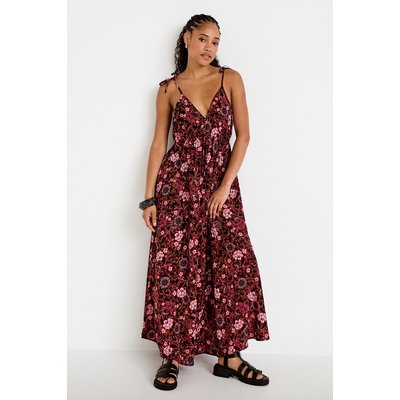 Robe longue évasée effet satinée CACHE CACHE