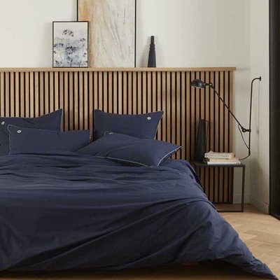 Housse de couette unie en coton bio, Made in France, CŒUR BLEU A DEMAIN