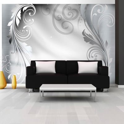 Papier peint intissé panoramique Silver ornament EDEN