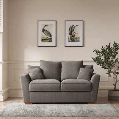 Florence Scatterback Soft Brushed 2 Seater Sofa with Dark Wood Legs ÉDITÉ