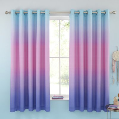 Ombre Rainbow Clouds Lined Eyelet Cotton Curtains CATHERINE LANSFIELD