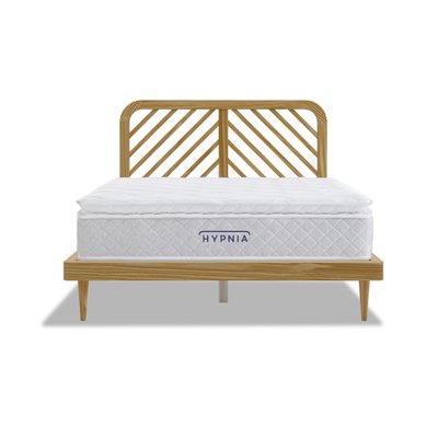 Ensemble BES - Matelas ressorts lit bois Alba HYPNIA