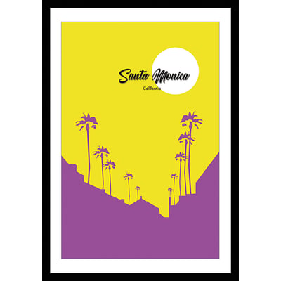 Affiche graphique santa monica californie HEXOA