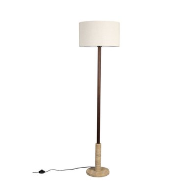 Lampadaire Jackson bois travertin et lin DUTCHBONE