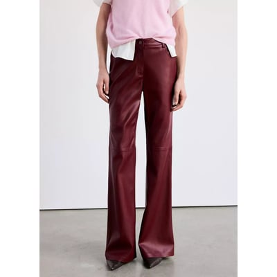 Pantalon flare cuir synthétique MANGO