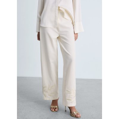 Pantalon droit brodé MANGO