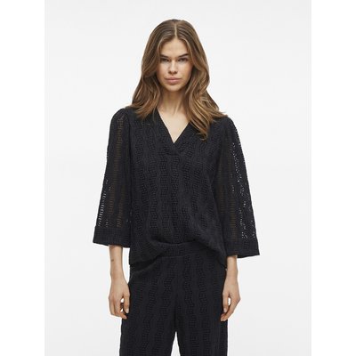 Blusa com decote em V, texturizada VILA