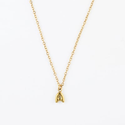 Collier pendentif lettre A acier inoxydable BALABOOSTE