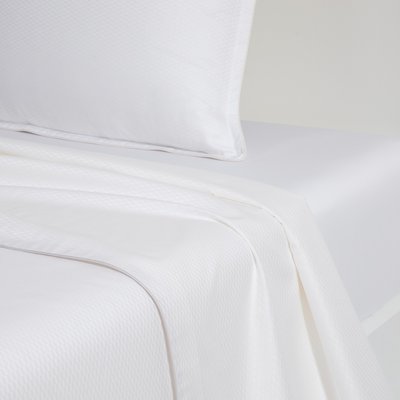 Drap plat en satin de coton blanc, LOFT BOSS HOME