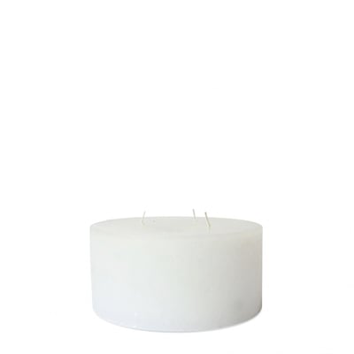 Bougie d'Intérieur Blanche 3 Mèches Diam 15 x 7 cm DEKOCANDLE BOUGIE