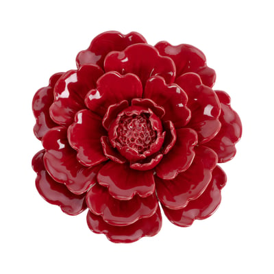 Déco murale fleur céramique 17.2x17.2x4.7cm EMDE