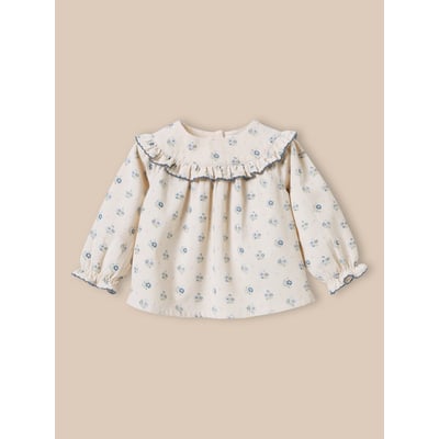 Blouse Cyrillus Liberty 100% Coton - Taille 12 Ans Rose Floral - Neuf Sans étiquette