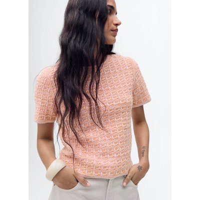 Pull tweed manches courtes MANGO