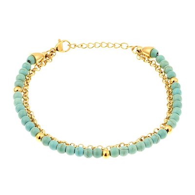 Bracelet en acier et turquoise MISSISSIPI