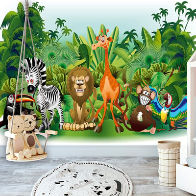 Papier peint intissé panoramique Pour enfants Jungle Animals EDEN